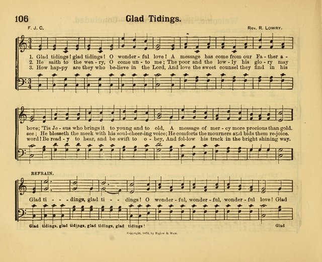 Our Song Book: a collection of songs selected and edited expressly for the Sunday School of the First Baptist Peddie Memorial Church, Newark, N. J. page 105