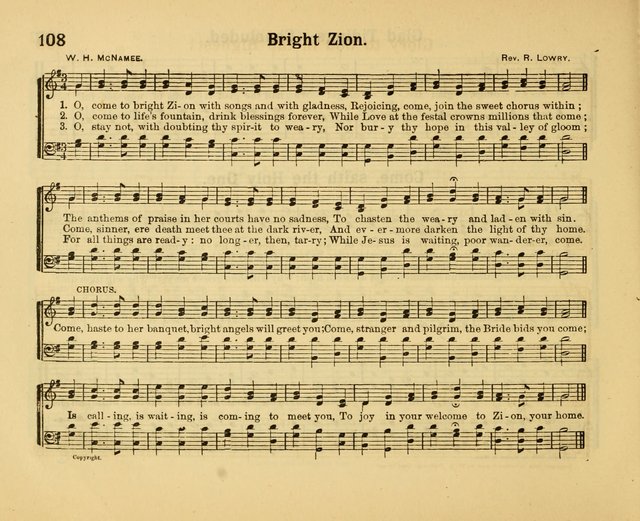 Our Song Book: a collection of songs selected and edited expressly for the Sunday School of the First Baptist Peddie Memorial Church, Newark, N. J. page 107