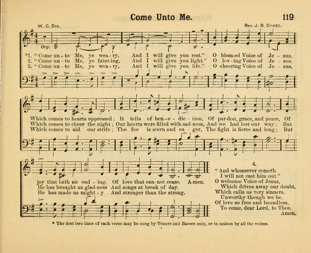 Our Song Book: a collection of songs selected and edited expressly for the Sunday School of the First Baptist Peddie Memorial Church, Newark, N. J. page 118