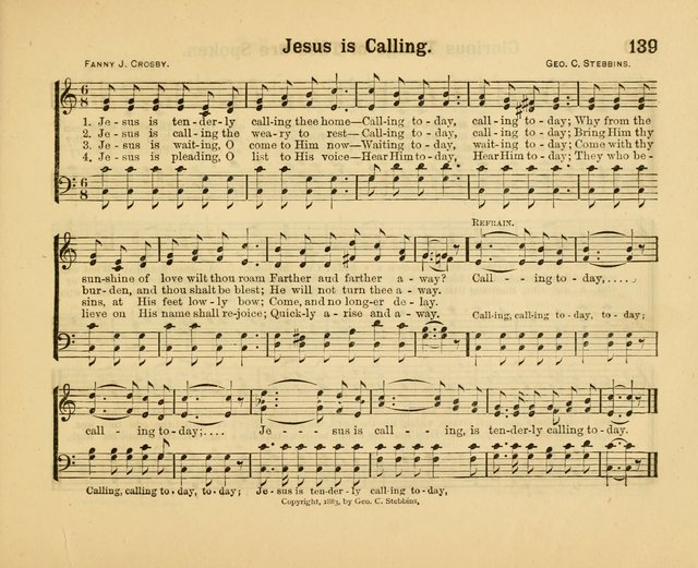 Our Song Book: a collection of songs selected and edited expressly for the Sunday School of the First Baptist Peddie Memorial Church, Newark, N. J. page 138