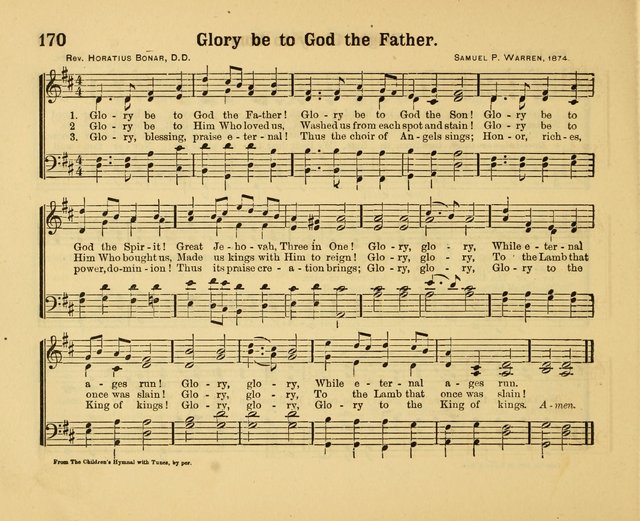 Our Song Book: a collection of songs selected and edited expressly for the Sunday School of the First Baptist Peddie Memorial Church, Newark, N. J. page 169