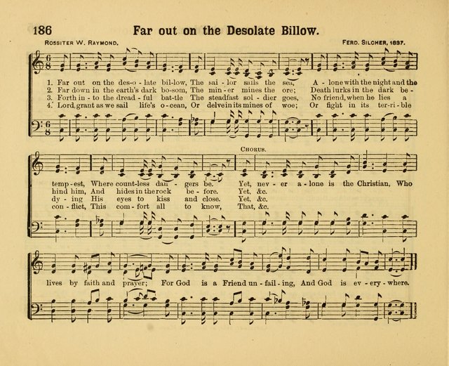 Our Song Book: a collection of songs selected and edited expressly for the Sunday School of the First Baptist Peddie Memorial Church, Newark, N. J. page 185