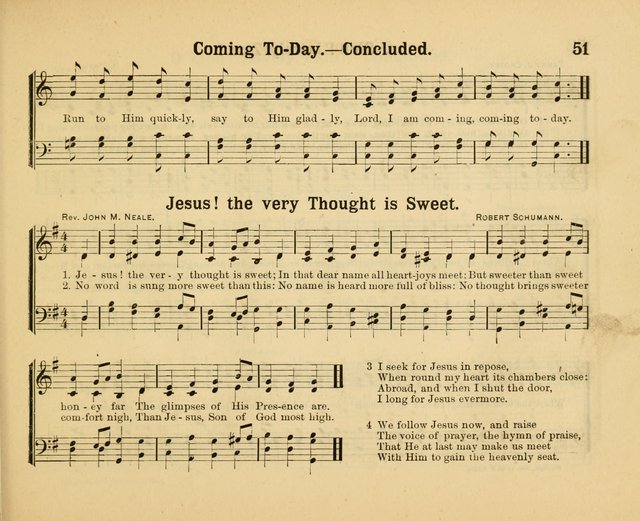 Our Song Book: a collection of songs selected and edited expressly for the Sunday School of the First Baptist Peddie Memorial Church, Newark, N. J. page 50