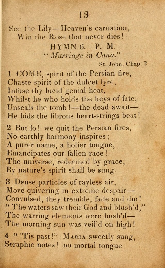 Original and Select Hymns, and Sacred Pindoric Odes., few of which have ever been published (1st. ed.) page 13