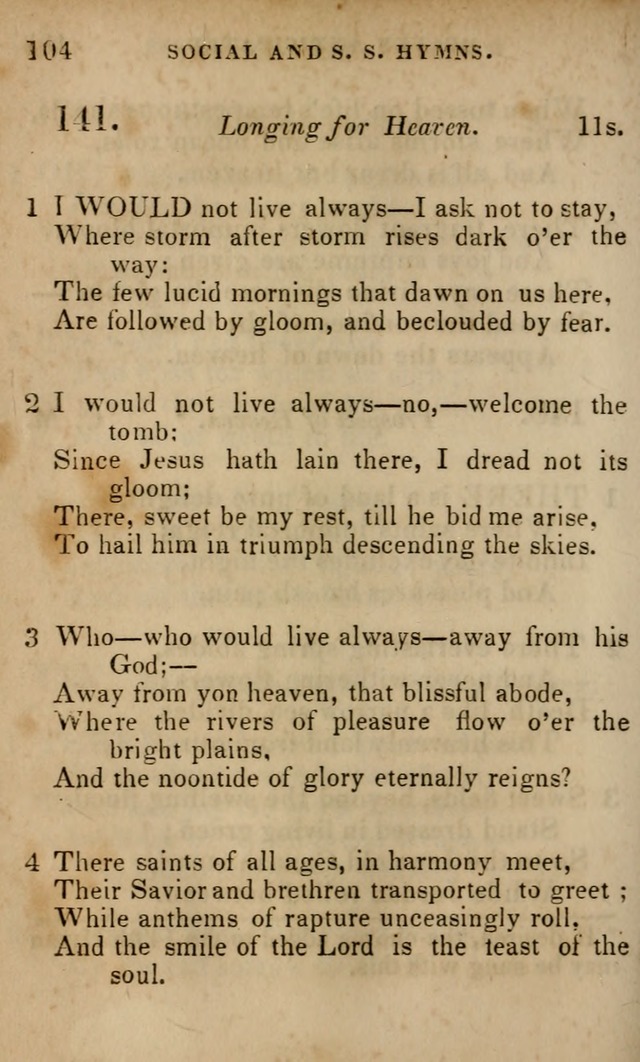 Oberlin social & sabbath school hymn book page 104