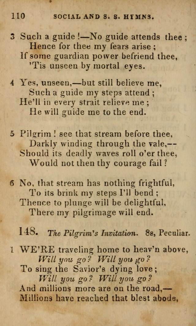 Oberlin social & sabbath school hymn book page 110