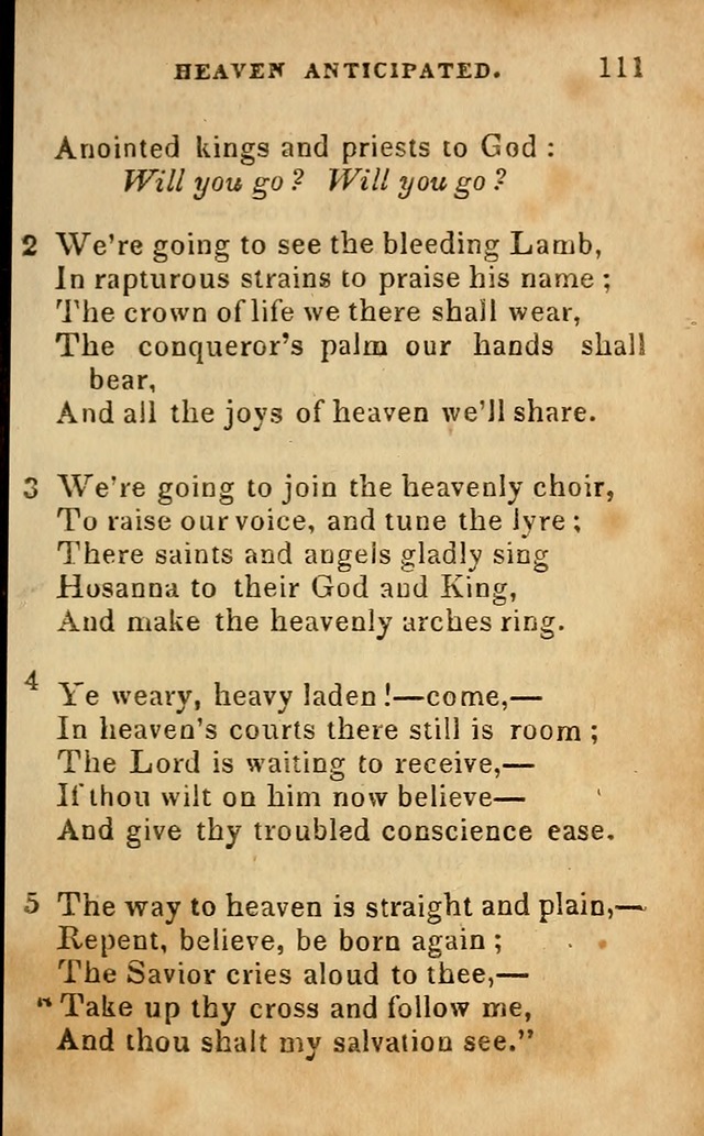 Oberlin social & sabbath school hymn book page 111