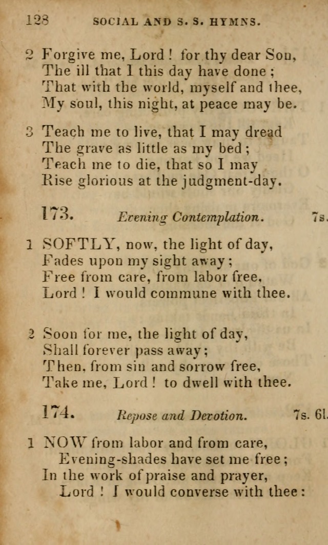 Oberlin social & sabbath school hymn book page 128