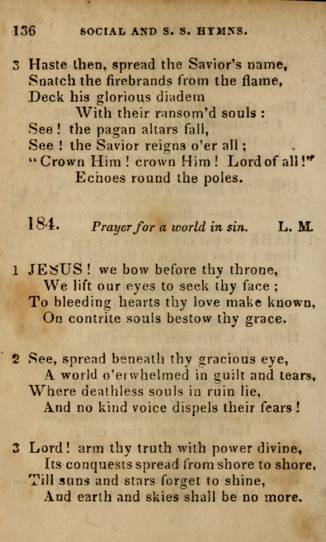 Oberlin social & sabbath school hymn book page 136