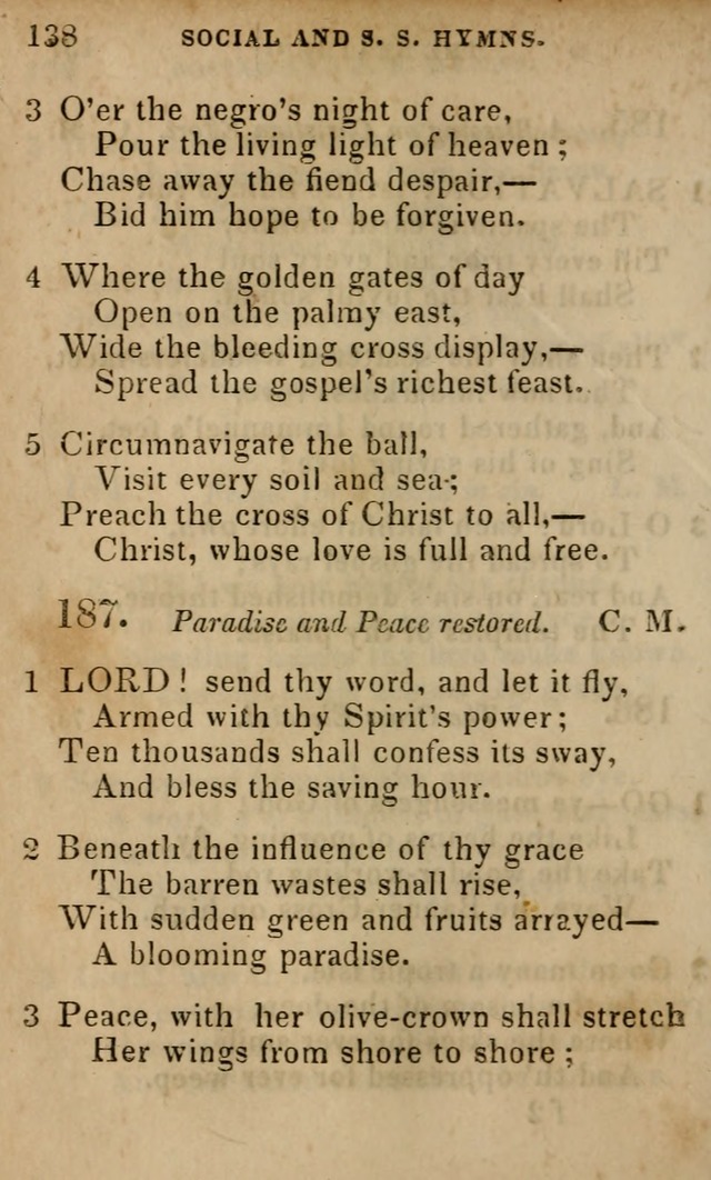 Oberlin social & sabbath school hymn book page 138