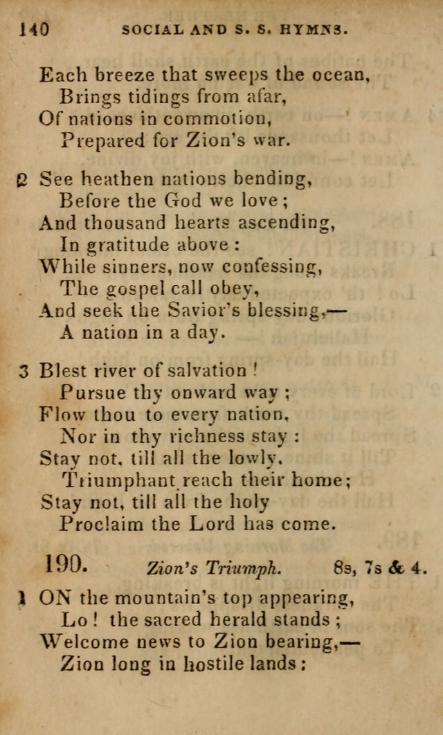 Oberlin social & sabbath school hymn book page 140