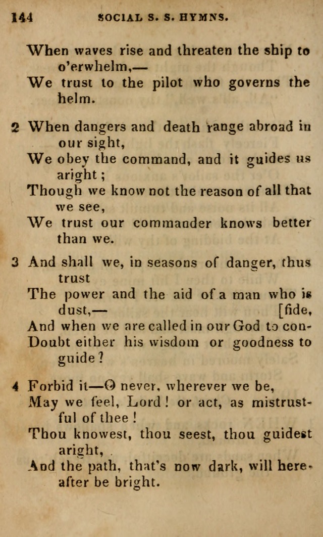 Oberlin social & sabbath school hymn book page 144