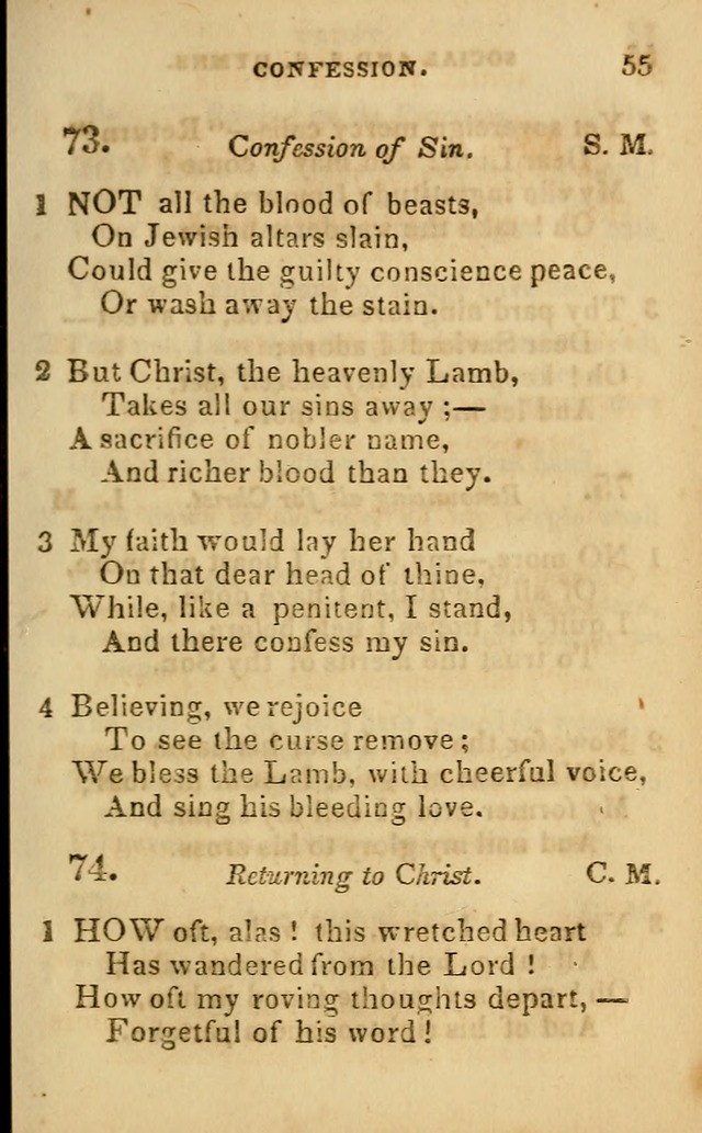 Oberlin social & sabbath school hymn book page 55