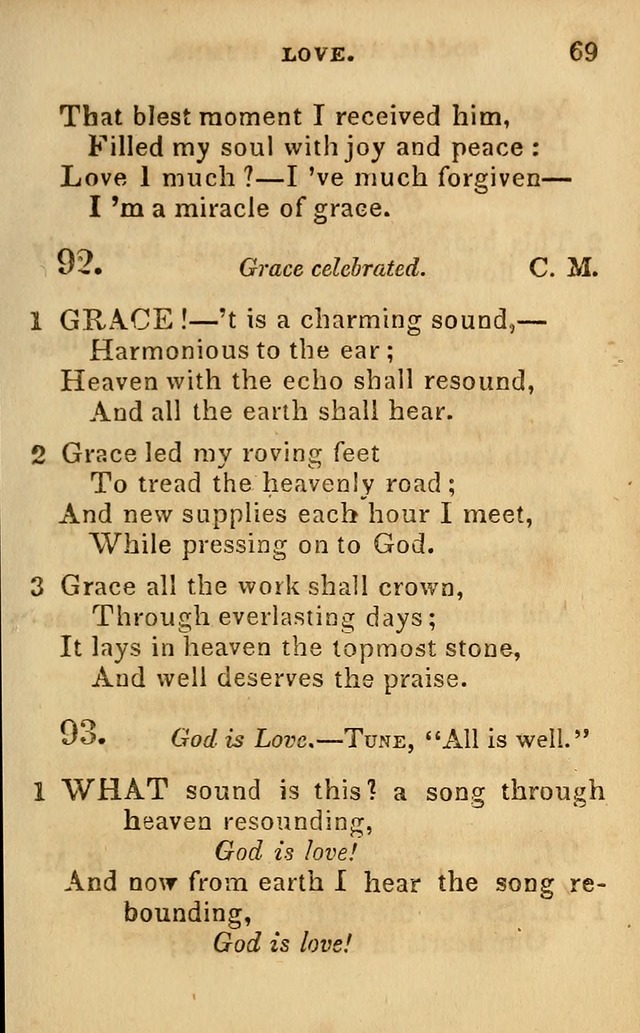 Oberlin social & sabbath school hymn book page 69