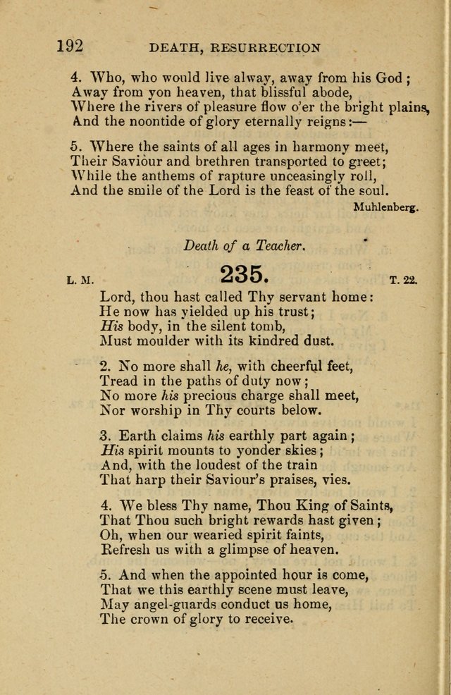 Offices of Worship and Hymns: principally for use in schools. with an appendix of tunes (2nd and rev. ed.) page 192