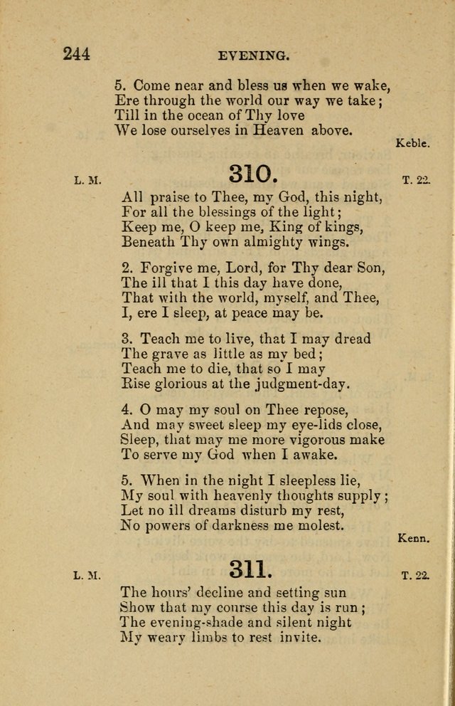 Offices of Worship and Hymns: principally for use in schools. with an appendix of tunes (2nd and rev. ed.) page 244