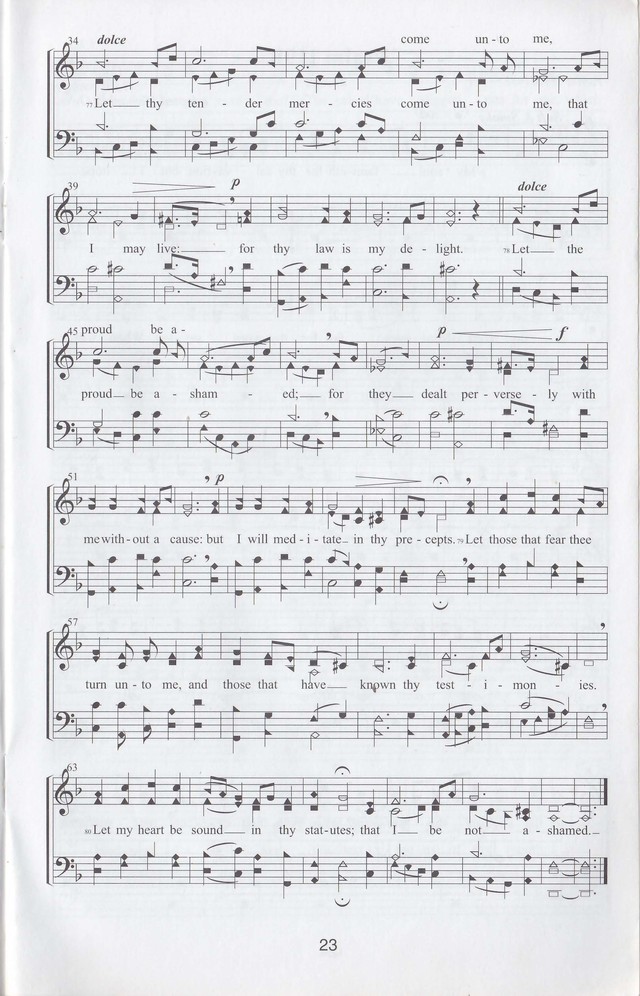 The complete and unaltered text of Psalm 119 from the King James Bible in the form of Musical Settings page 23