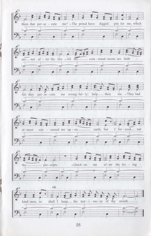 The complete and unaltered text of Psalm 119 from the King James Bible in the form of Musical Settings page 25