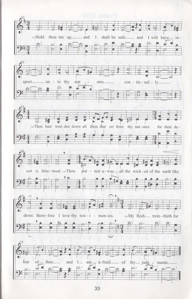 The complete and unaltered text of Psalm 119 from the King James Bible in the form of Musical Settings page 33