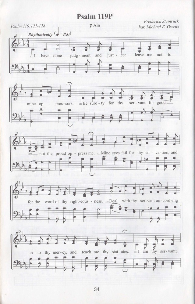 The complete and unaltered text of Psalm 119 from the King James Bible in the form of Musical Settings page 34