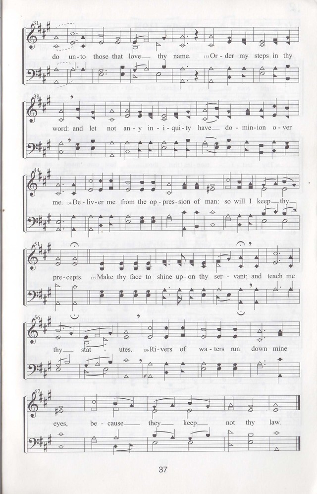 The complete and unaltered text of Psalm 119 from the King James Bible in the form of Musical Settings page 37