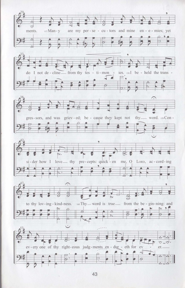 The complete and unaltered text of Psalm 119 from the King James Bible in the form of Musical Settings page 43