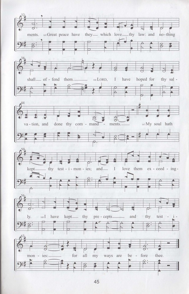 The complete and unaltered text of Psalm 119 from the King James Bible in the form of Musical Settings page 45