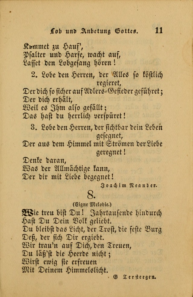 Die Pilgerharfe: eine sammlung evangelischer lieder, für den Gebrauch gläubig getauster Christen und der Gemeinden des Herrn in Nordamerika page 11