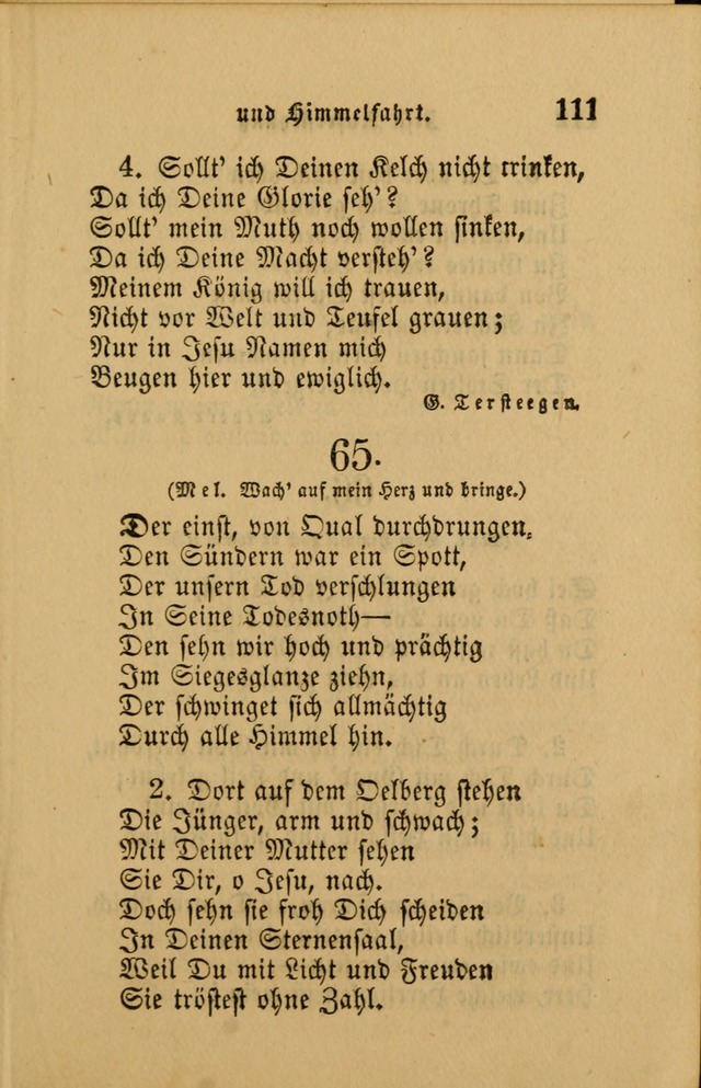 Die Pilgerharfe: eine sammlung evangelischer lieder, für den Gebrauch gläubig getauster Christen und der Gemeinden des Herrn in Nordamerika page 111