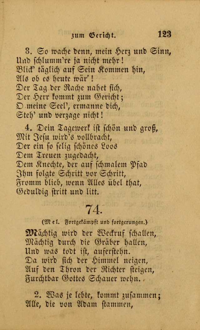 Die Pilgerharfe: eine sammlung evangelischer lieder, für den Gebrauch gläubig getauster Christen und der Gemeinden des Herrn in Nordamerika page 123