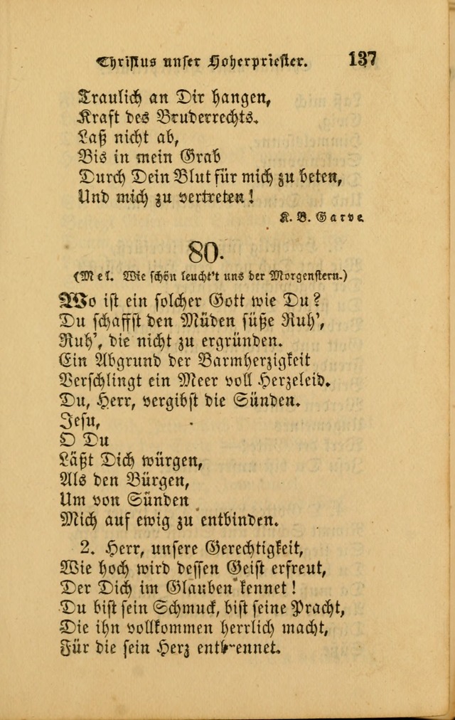 Die Pilgerharfe: eine sammlung evangelischer lieder, für den Gebrauch gläubig getauster Christen und der Gemeinden des Herrn in Nordamerika page 137