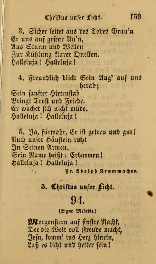 Die Pilgerharfe: eine sammlung evangelischer lieder, für den Gebrauch gläubig getauster Christen und der Gemeinden des Herrn in Nordamerika page 159