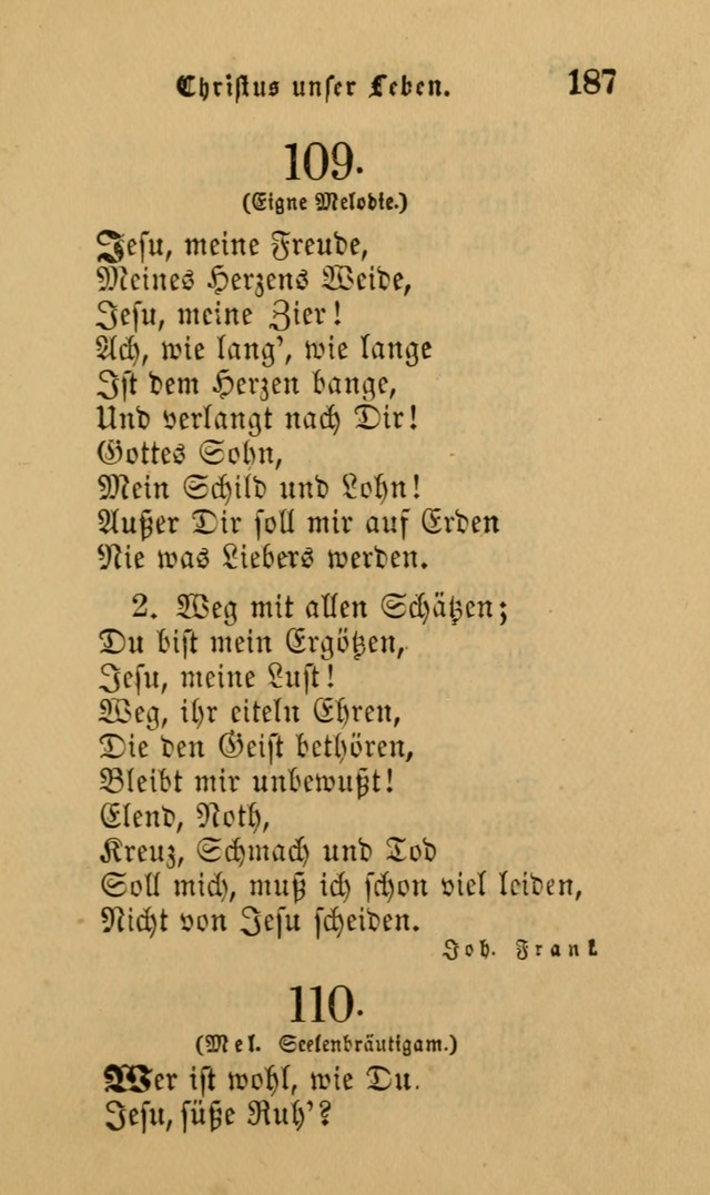 Die Pilgerharfe: eine sammlung evangelischer lieder, für den Gebrauch gläubig getauster Christen und der Gemeinden des Herrn in Nordamerika page 187