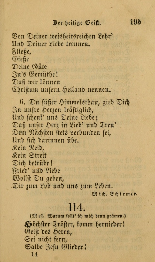 Die Pilgerharfe: eine sammlung evangelischer lieder, für den Gebrauch gläubig getauster Christen und der Gemeinden des Herrn in Nordamerika page 195