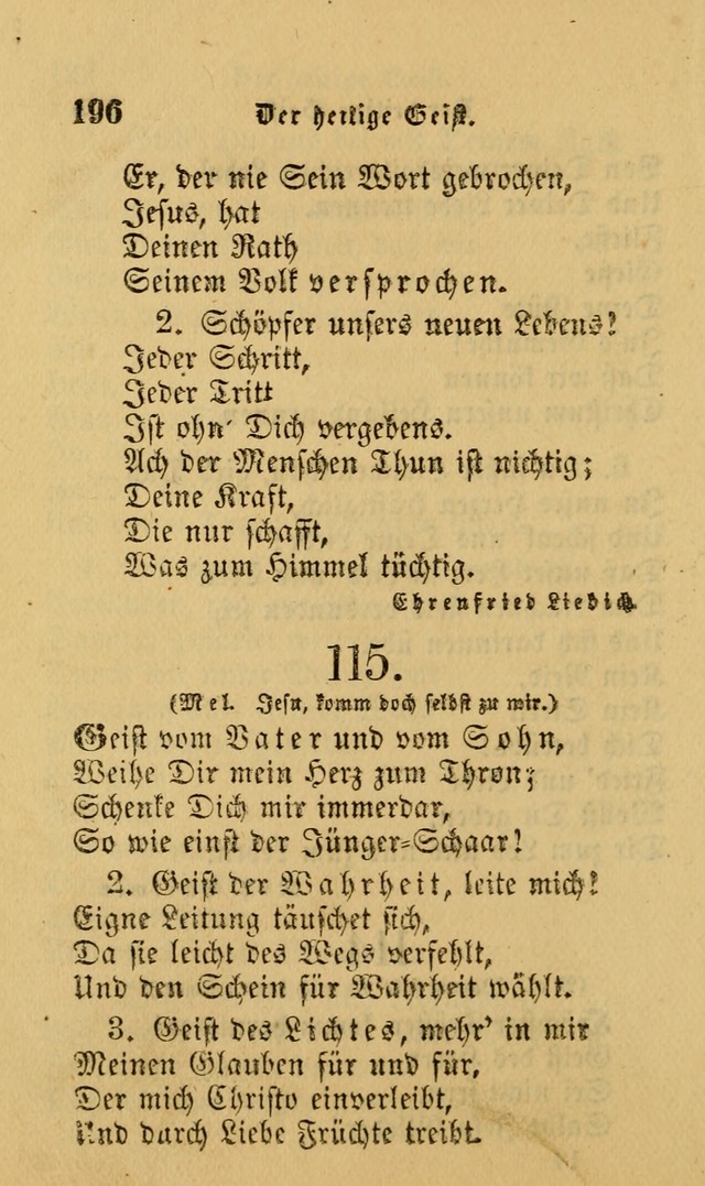 Die Pilgerharfe: eine sammlung evangelischer lieder, für den Gebrauch gläubig getauster Christen und der Gemeinden des Herrn in Nordamerika page 196