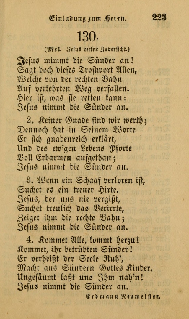 Die Pilgerharfe: eine sammlung evangelischer lieder, für den Gebrauch gläubig getauster Christen und der Gemeinden des Herrn in Nordamerika page 223