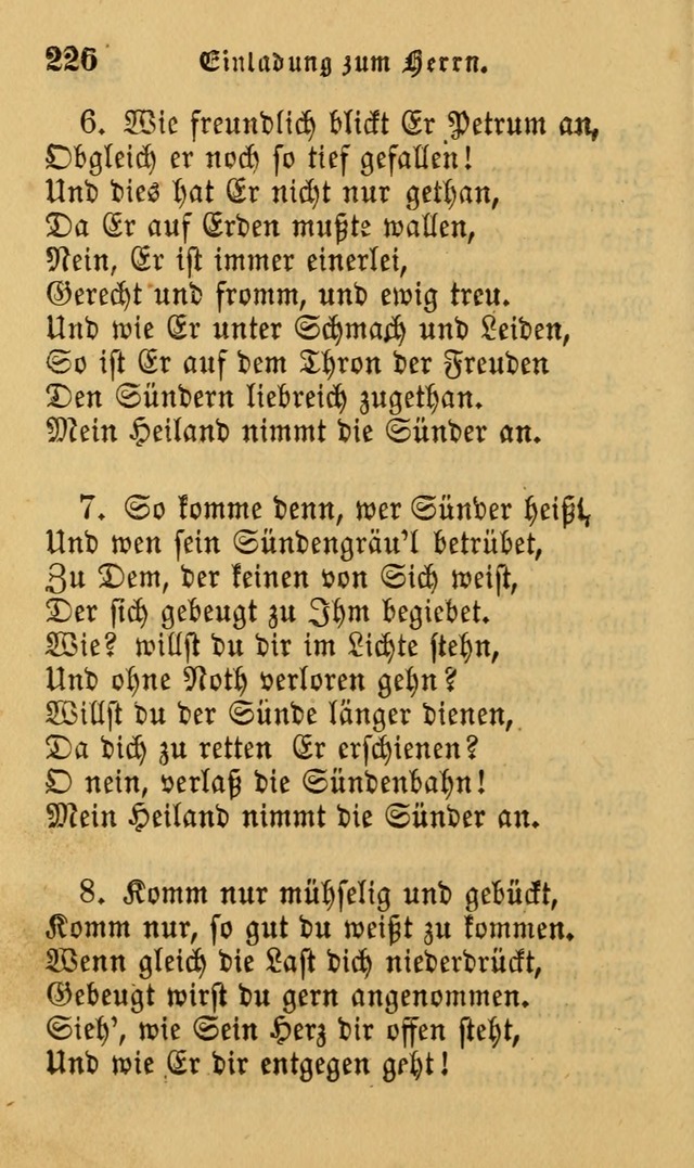 Die Pilgerharfe: eine sammlung evangelischer lieder, für den Gebrauch gläubig getauster Christen und der Gemeinden des Herrn in Nordamerika page 226