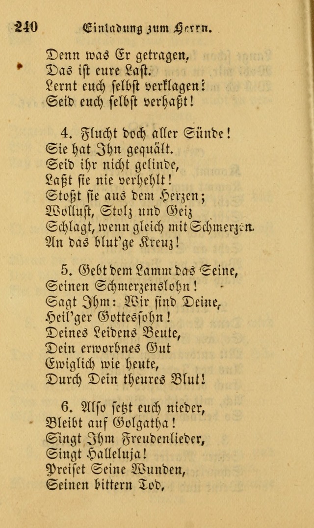 Die Pilgerharfe: eine sammlung evangelischer lieder, für den Gebrauch gläubig getauster Christen und der Gemeinden des Herrn in Nordamerika page 240