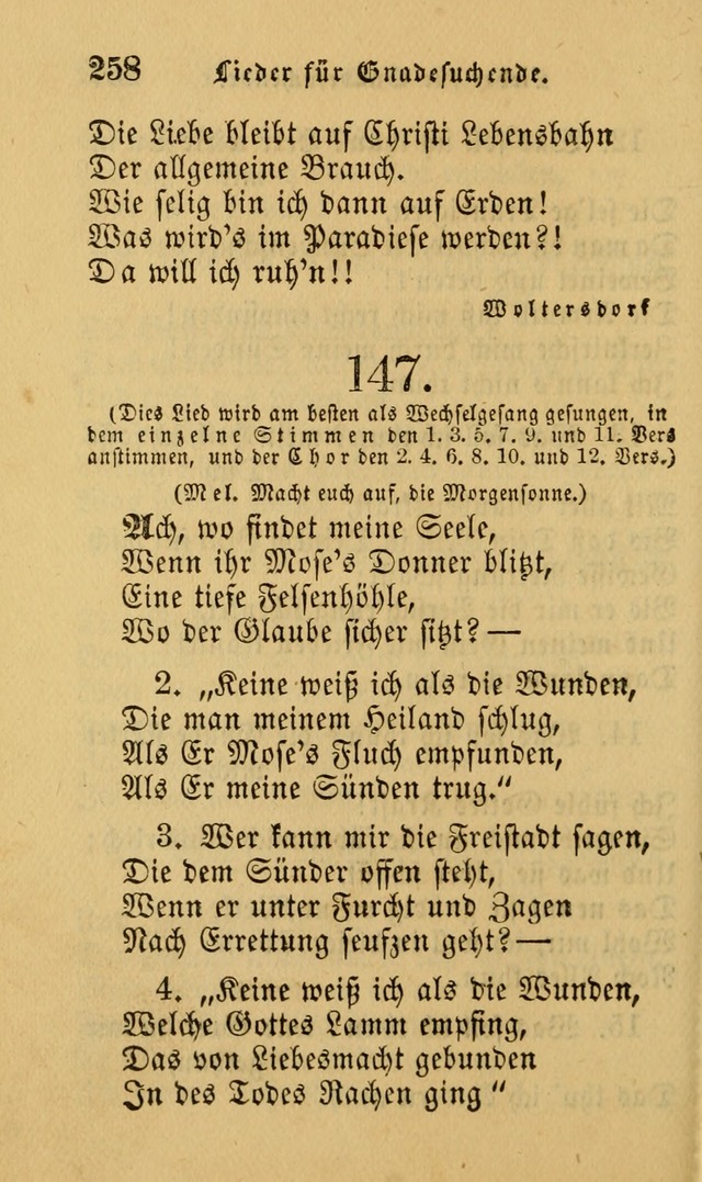 Die Pilgerharfe: eine sammlung evangelischer lieder, für den Gebrauch gläubig getauster Christen und der Gemeinden des Herrn in Nordamerika page 258