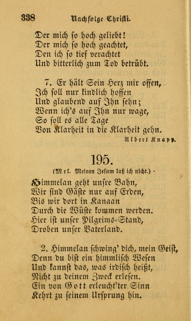 Die Pilgerharfe: eine sammlung evangelischer lieder, für den Gebrauch gläubig getauster Christen und der Gemeinden des Herrn in Nordamerika page 338