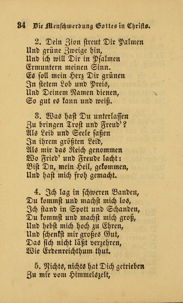 Die Pilgerharfe: eine sammlung evangelischer lieder, für den Gebrauch gläubig getauster Christen und der Gemeinden des Herrn in Nordamerika page 34