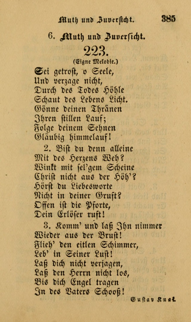 Die Pilgerharfe: eine sammlung evangelischer lieder, für den Gebrauch gläubig getauster Christen und der Gemeinden des Herrn in Nordamerika page 385