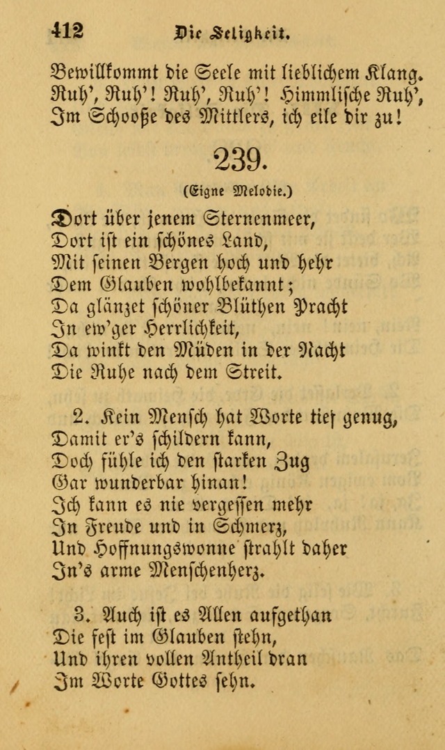 Die Pilgerharfe: eine sammlung evangelischer lieder, für den Gebrauch gläubig getauster Christen und der Gemeinden des Herrn in Nordamerika page 412