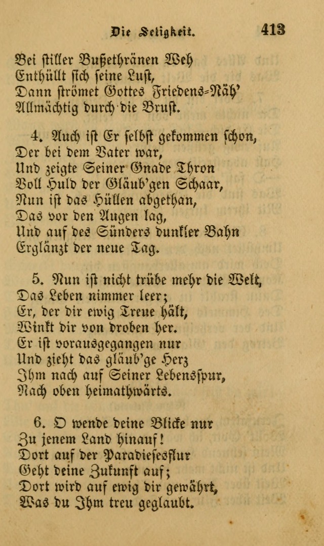 Die Pilgerharfe: eine sammlung evangelischer lieder, für den Gebrauch gläubig getauster Christen und der Gemeinden des Herrn in Nordamerika page 413