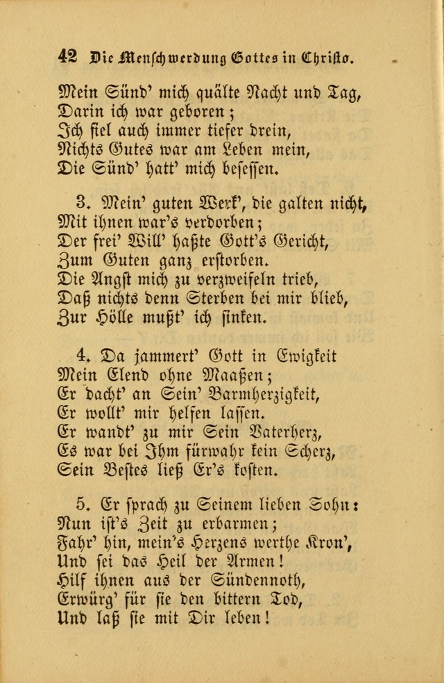 Die Pilgerharfe: eine sammlung evangelischer lieder, für den Gebrauch gläubig getauster Christen und der Gemeinden des Herrn in Nordamerika page 42