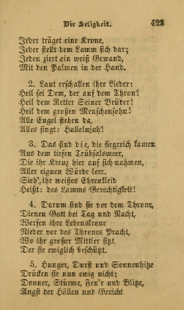 Die Pilgerharfe: eine sammlung evangelischer lieder, für den Gebrauch gläubig getauster Christen und der Gemeinden des Herrn in Nordamerika page 423