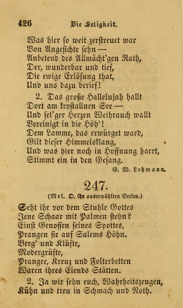 Die Pilgerharfe: eine sammlung evangelischer lieder, für den Gebrauch gläubig getauster Christen und der Gemeinden des Herrn in Nordamerika page 426