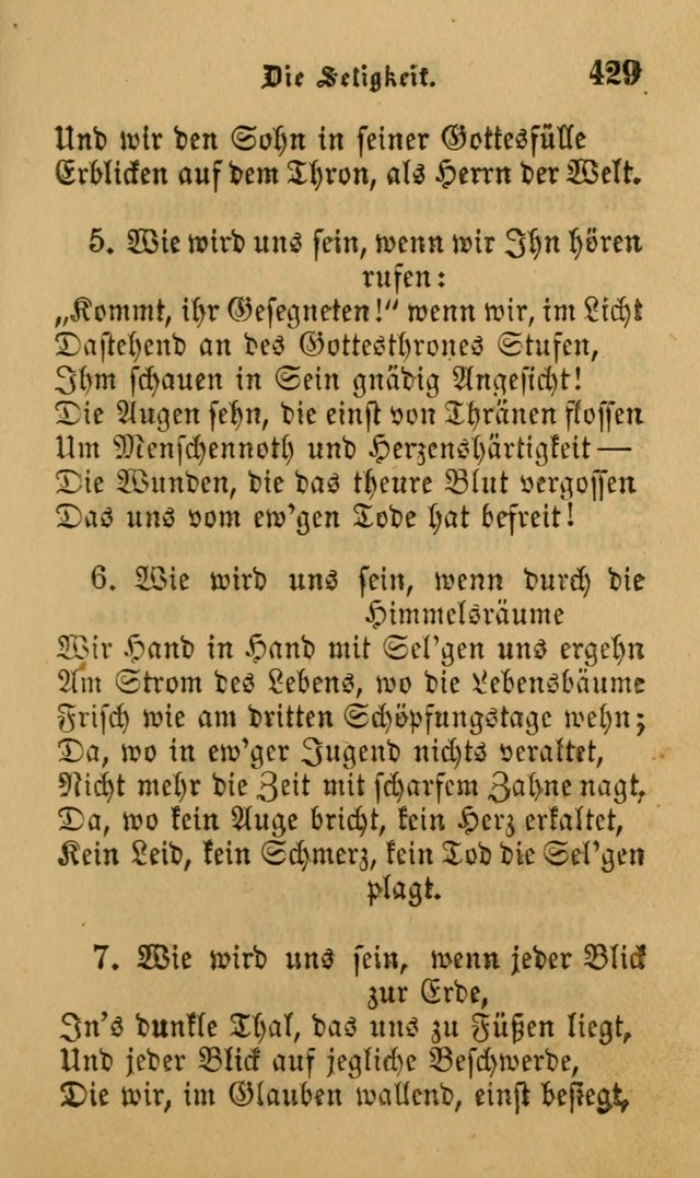 Die Pilgerharfe: eine sammlung evangelischer lieder, für den Gebrauch gläubig getauster Christen und der Gemeinden des Herrn in Nordamerika page 429