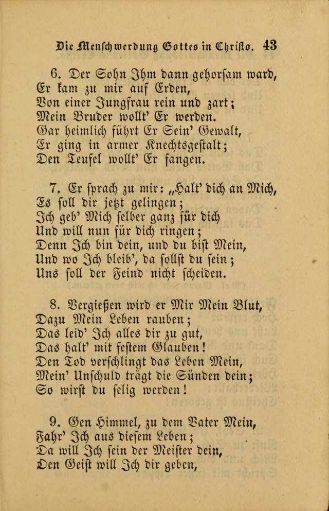 Die Pilgerharfe: eine sammlung evangelischer lieder, für den Gebrauch gläubig getauster Christen und der Gemeinden des Herrn in Nordamerika page 43