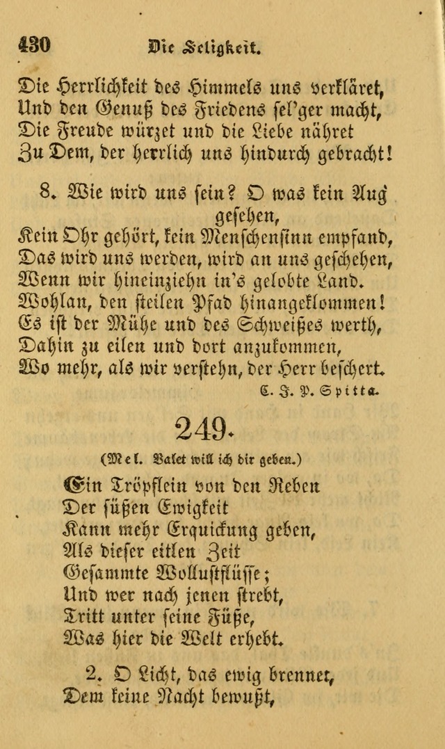 Die Pilgerharfe: eine sammlung evangelischer lieder, für den Gebrauch gläubig getauster Christen und der Gemeinden des Herrn in Nordamerika page 430